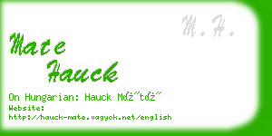 mate hauck business card